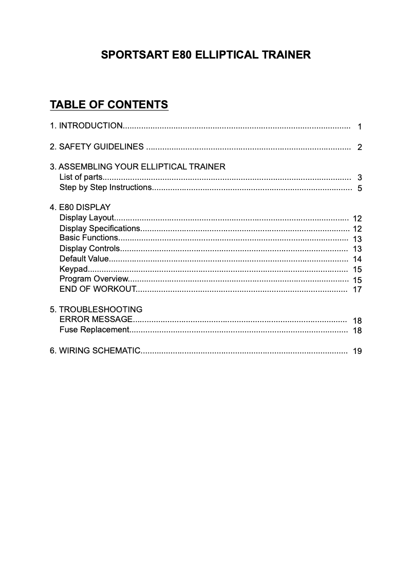 Image de la première page du manuel de l'appareil E80
