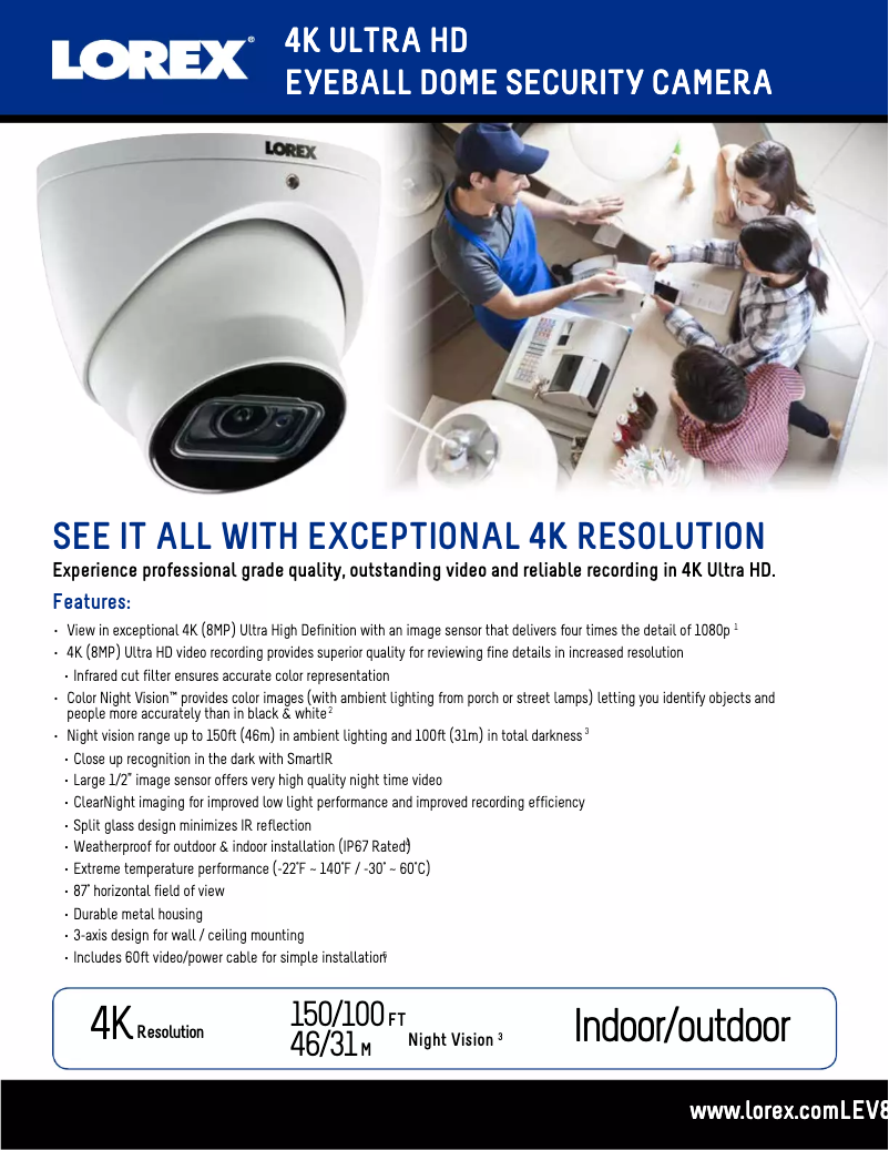 Page n°1 - Fiche technique Lorex LEV8532BW