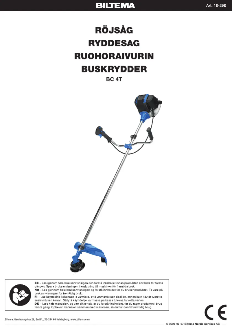 Page n°1 - Manuel utilisateur Biltema BC 4T