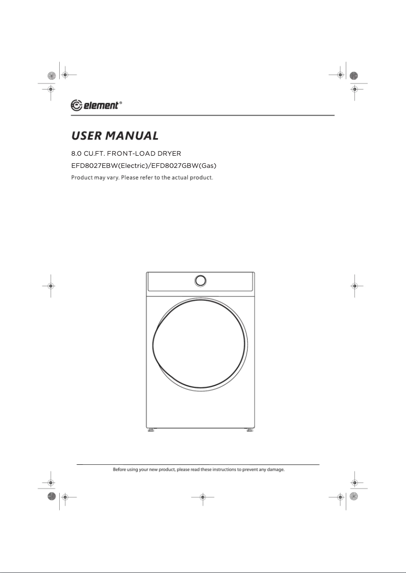 Page 1 de la notice Manuel utilisateur Element EFD8027GBW