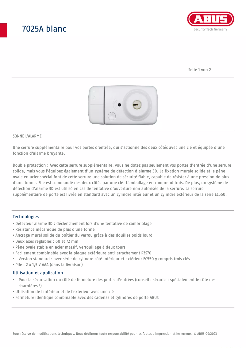 Image de la première page du manuel de l'appareil 7025A