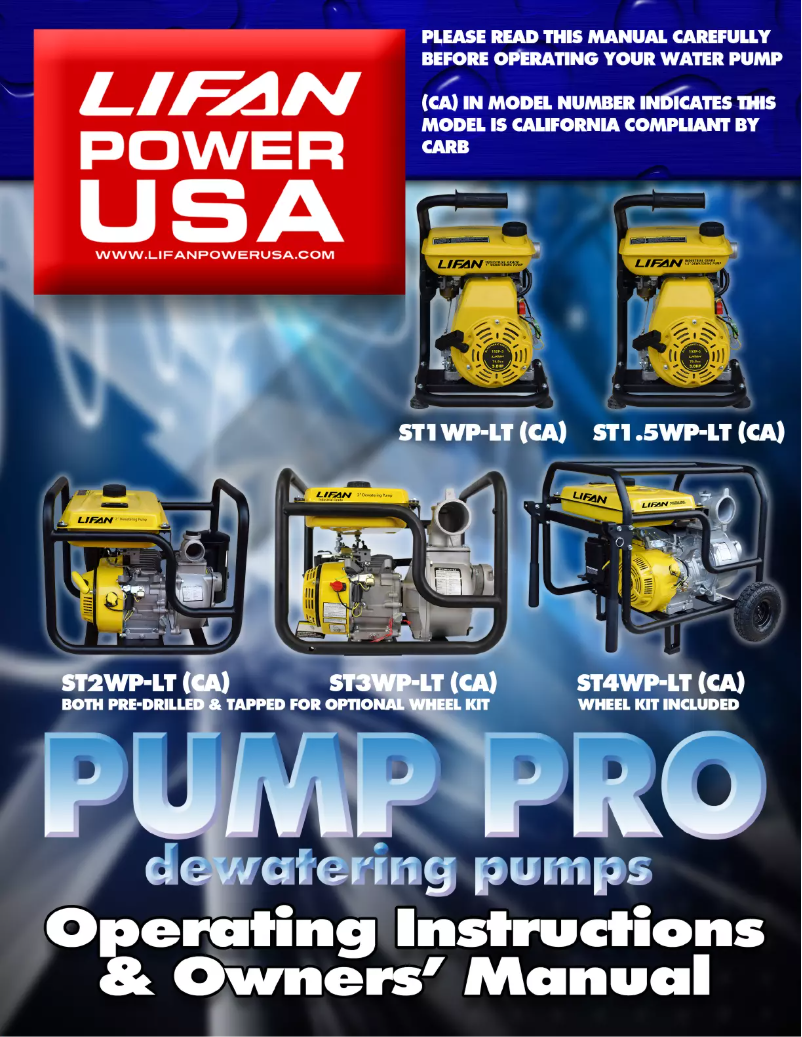 Página 1 del manual Manual de usuario Lifan ST4WP-LT