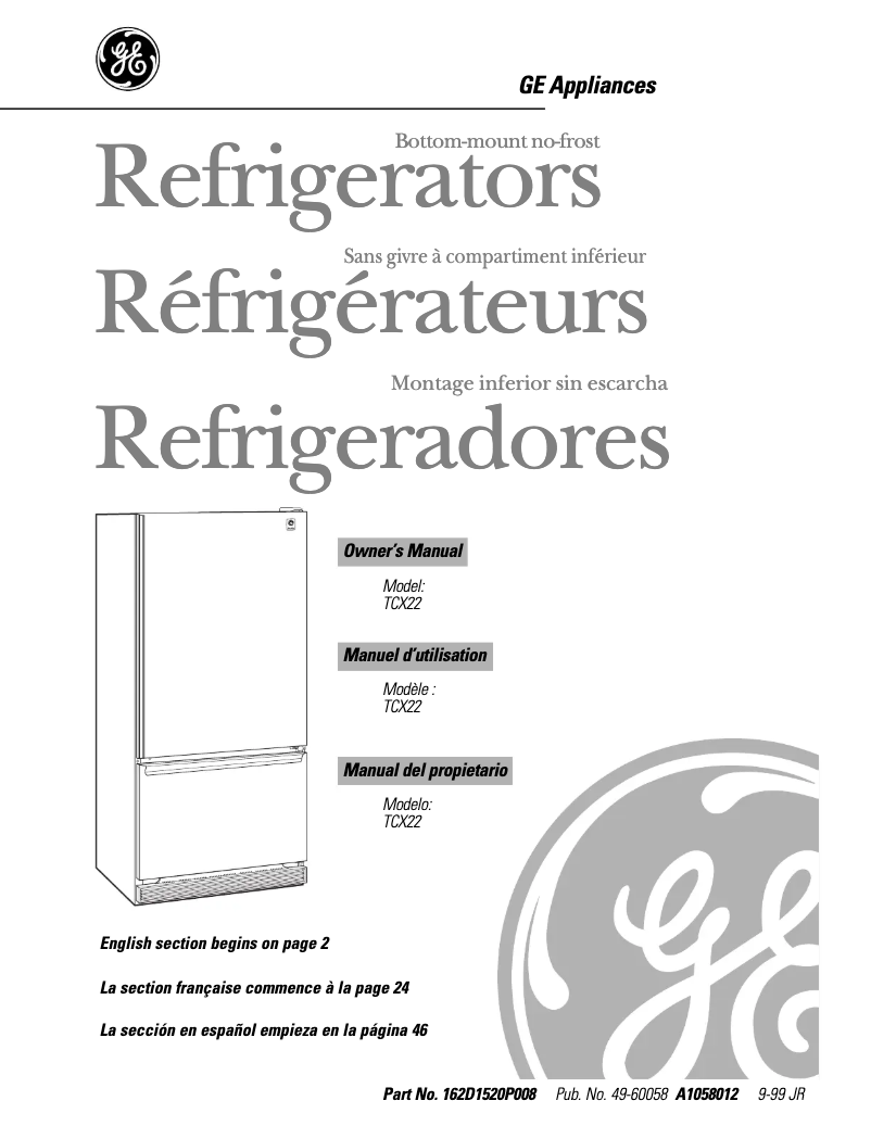 Página 1 del manual Manual de uso y mantenimiento GE Profile TCX22PACWW