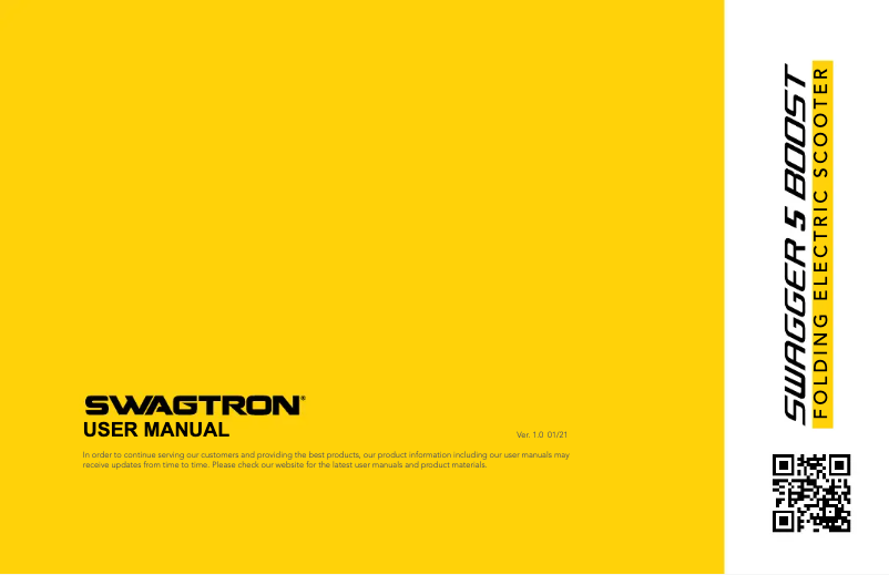 Page 1 de la notice Manuel utilisateur Swagtron Swagger 5 Boost
