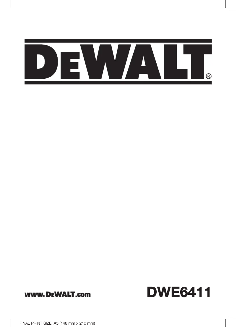 Page n°1 - Manuel utilisateur DeWalt DWE6411