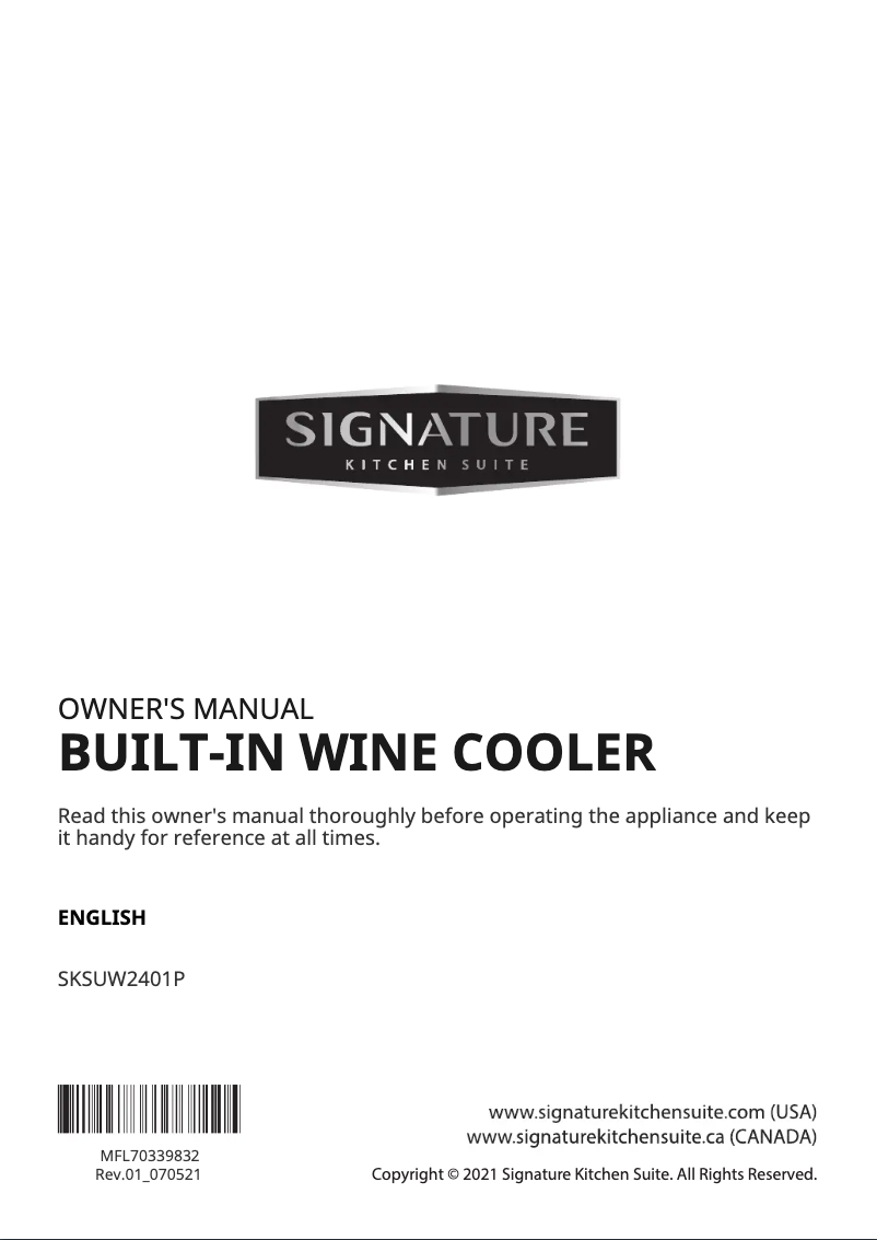 Image de la première page du manuel de l'appareil SKSUK240WS