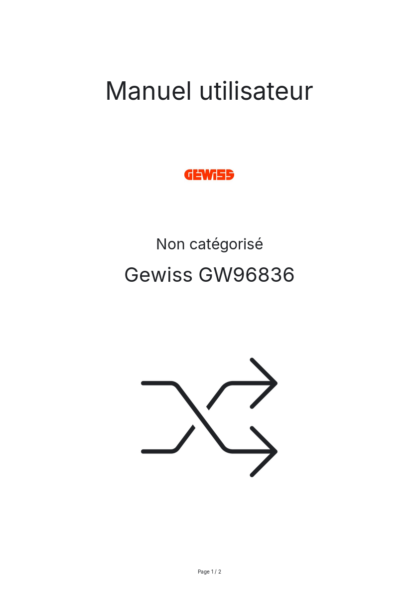 Image de la première page du manuel de l'appareil GW96836
