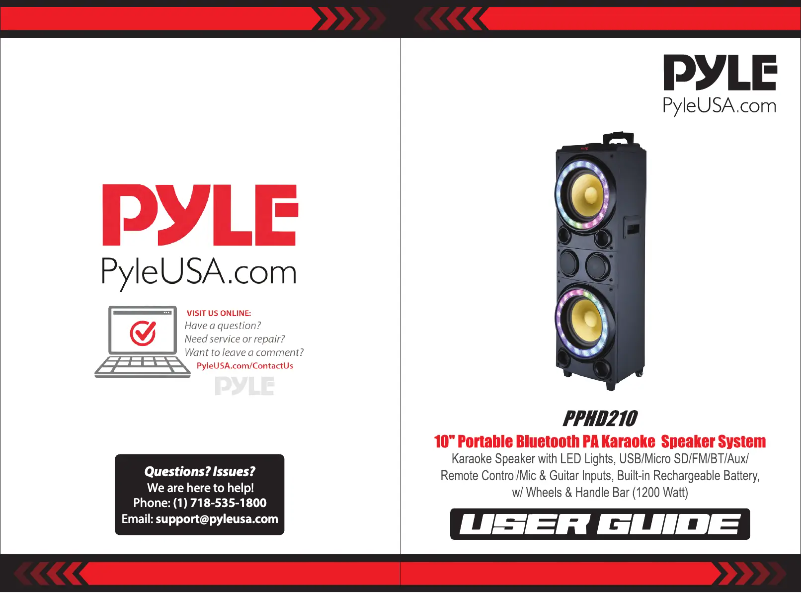 Page 1 de la notice Manuel utilisateur Pyle PPHD210