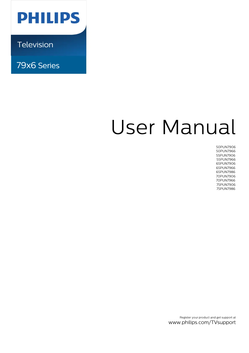 Imagen de la primera página del manual del dispositivo 65PUN7986