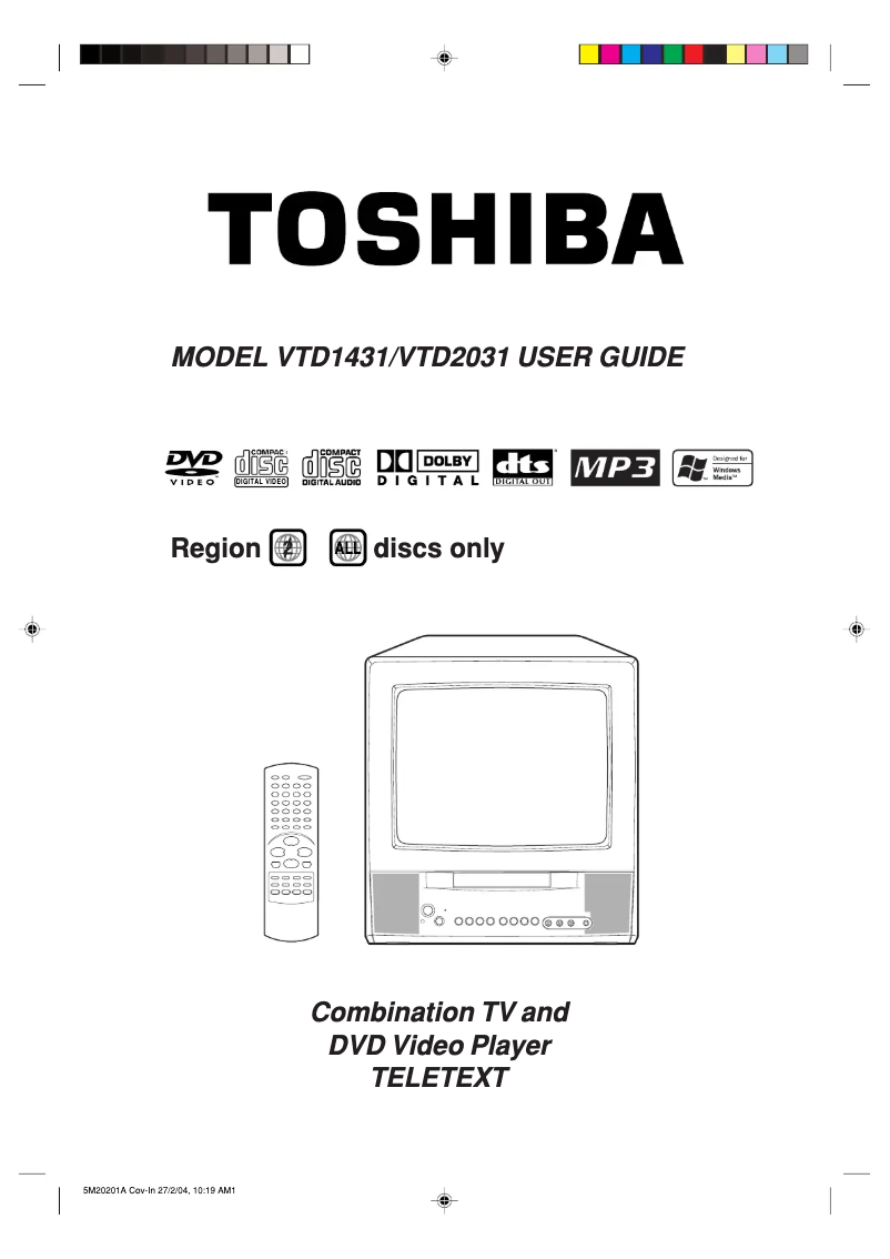 Page 1 de la notice Manuel utilisateur Toshiba VTD2031
