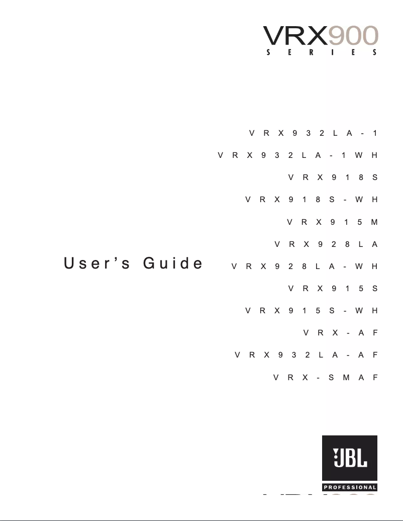 Page n°1 - Manuel utilisateur JBL VRX915M