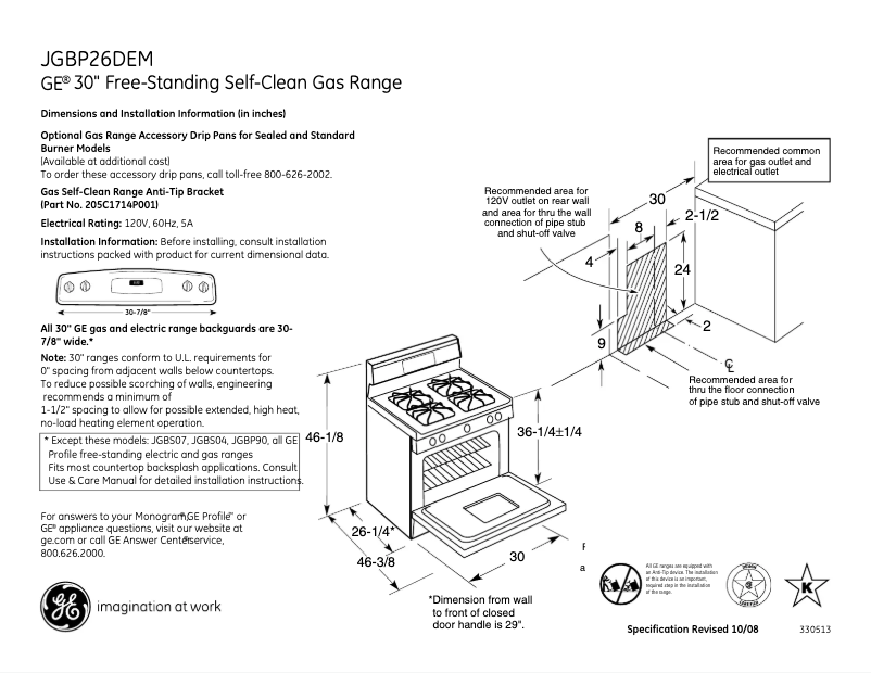 Image de la première page du manuel de l'appareil JGBP26DEMWW