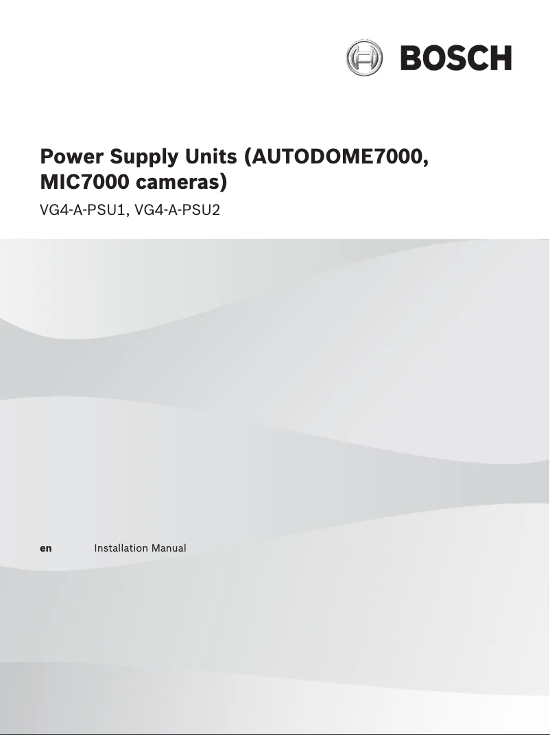 Image de la première page du manuel de l'appareil VG4-A-PSU1