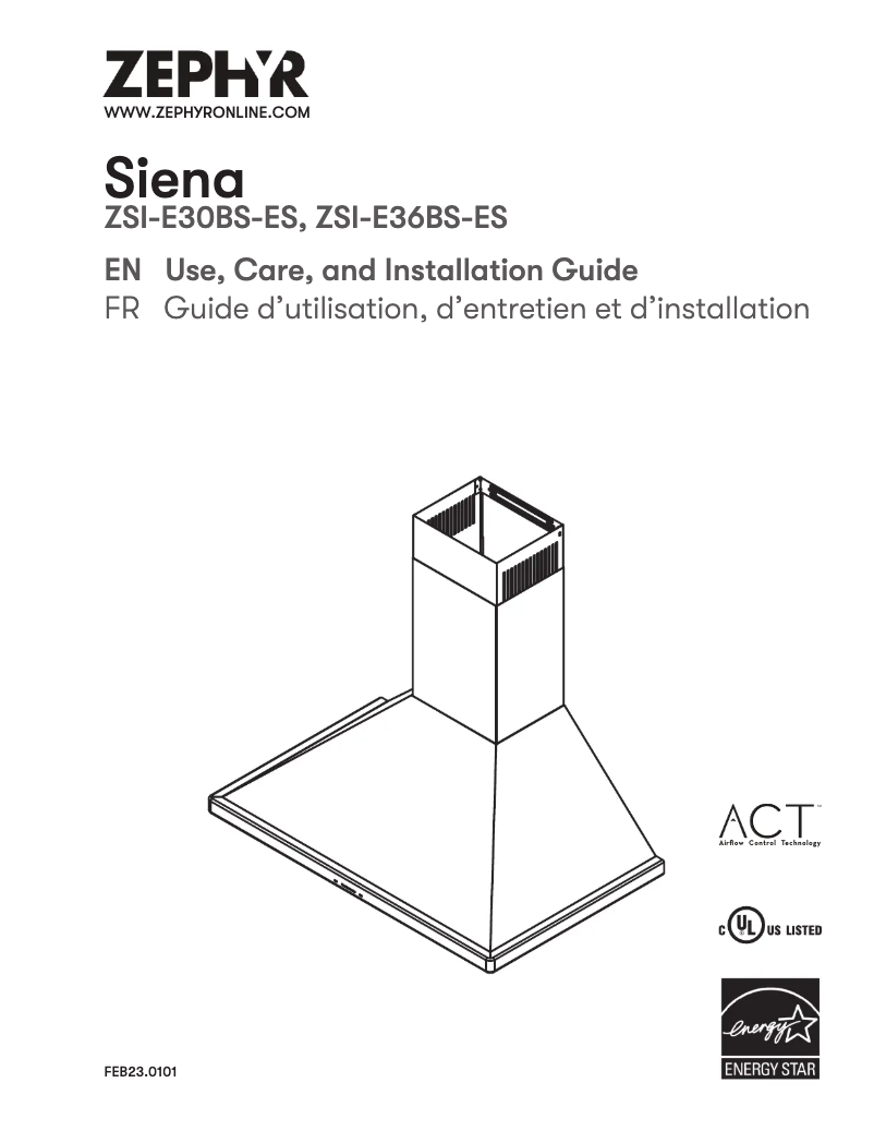 Page n°1 - Manuel utilisateur Zephyr ZSI-E30BS-ES