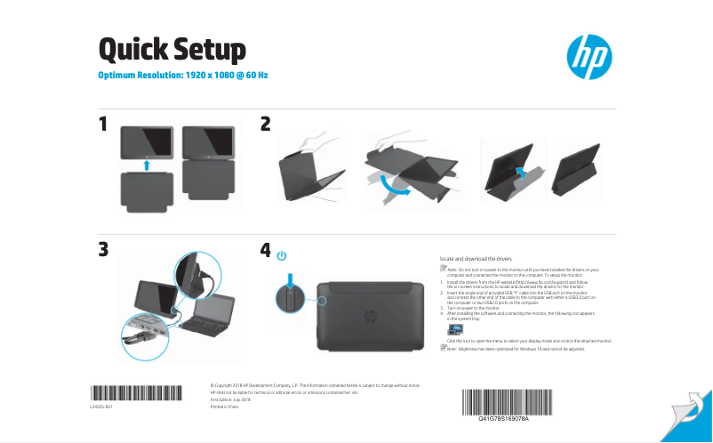 Page 1 de la notice Guide d'installation HP V14