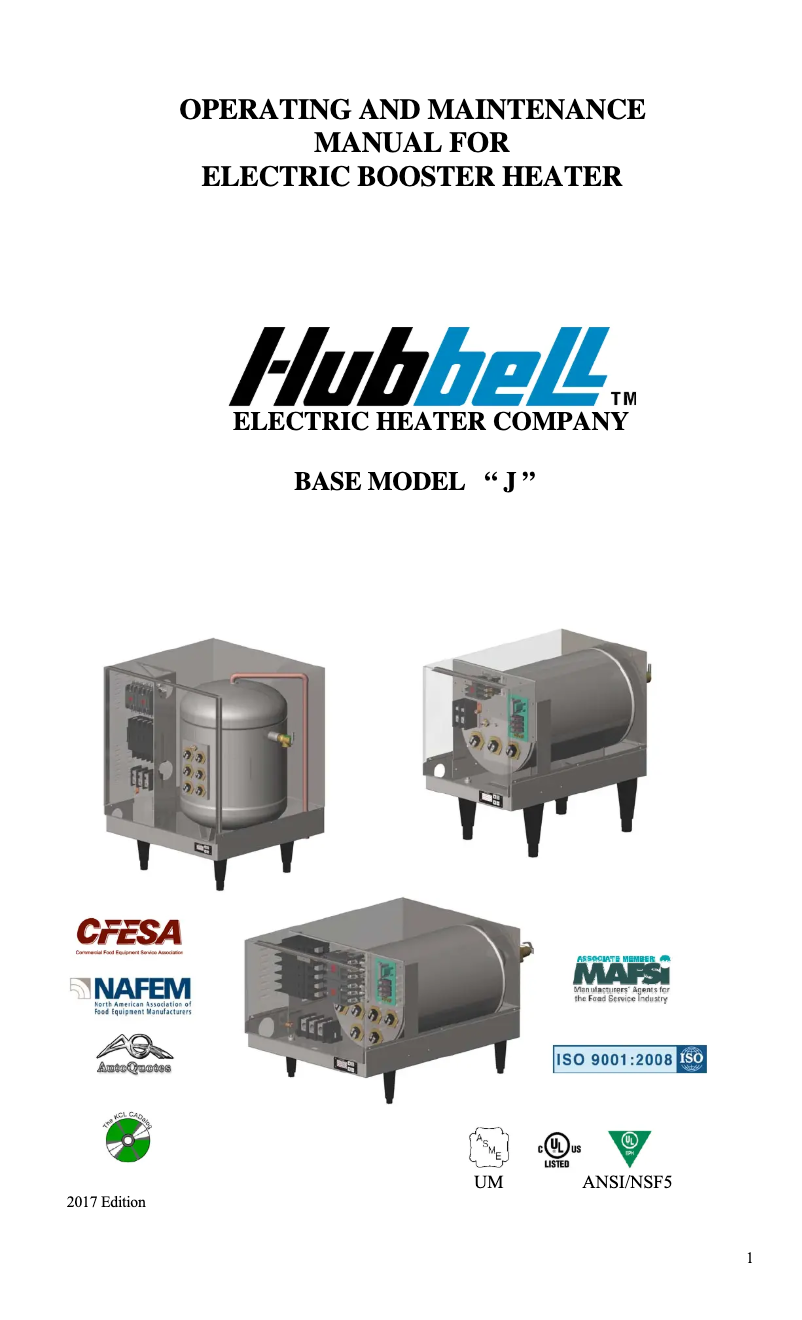Page n°1 - Manuel utilisateur Hubbell J1645T4