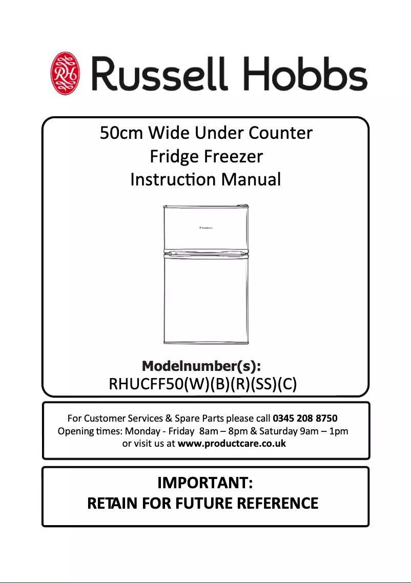 Page n°1 - Manuel utilisateur Russell Hobbs RHUCFF50SS