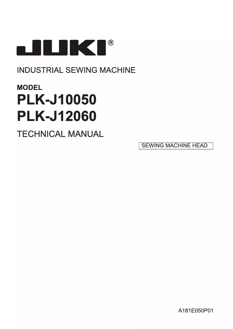 Page n°1 - Manuel utilisateur Juki PLK-J12060R