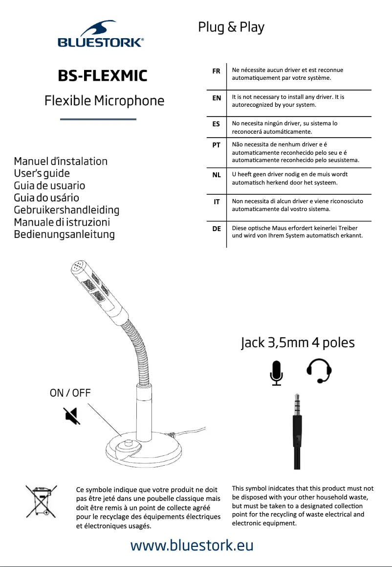 Page n°1 - Manuel utilisateur Bluestork FLEXMIC