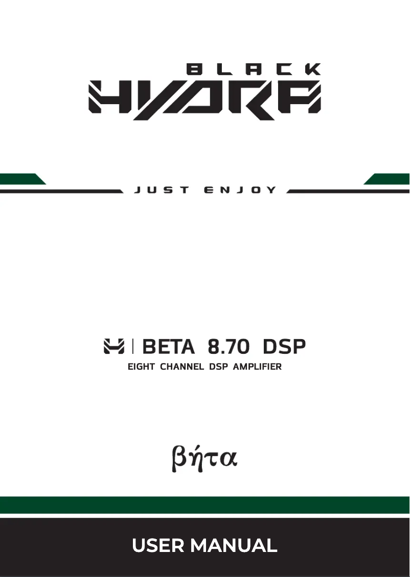 Page 1 de la notice Manuel utilisateur Black Hydra Beta 8.70 DSP