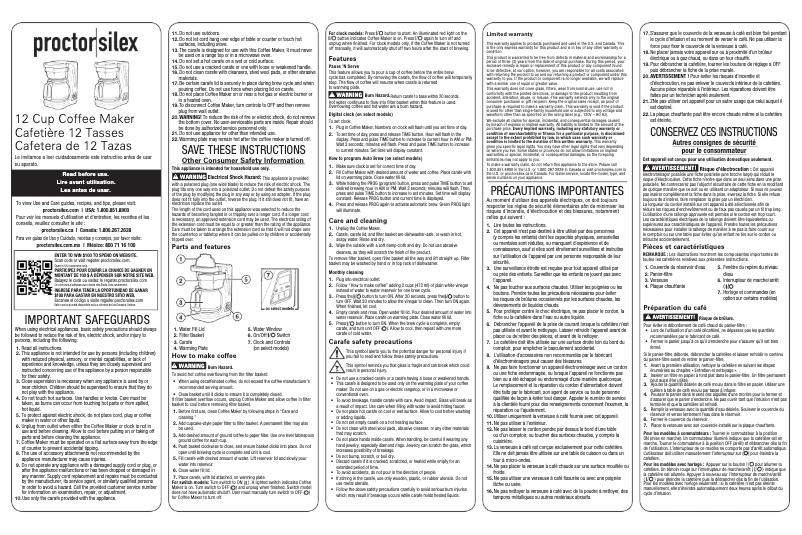 Page 1 de la notice Manuel utilisateur Proctor Silex 43680