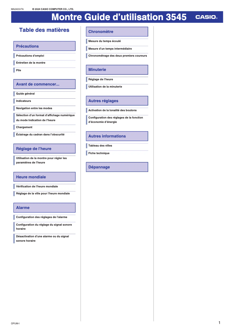 Image de la première page du manuel de l'appareil G-Shock GX-56