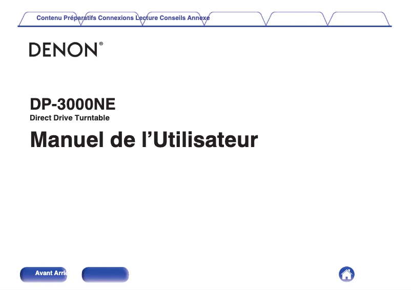 Page 1 de la notice Manuel utilisateur Denon DP-3000NE