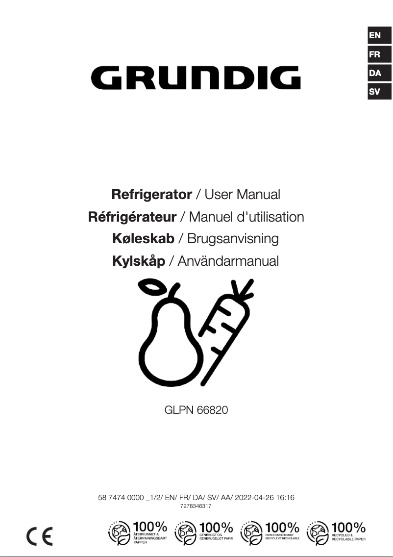 Image de la première page du manuel de l'appareil GLPN 66820 X