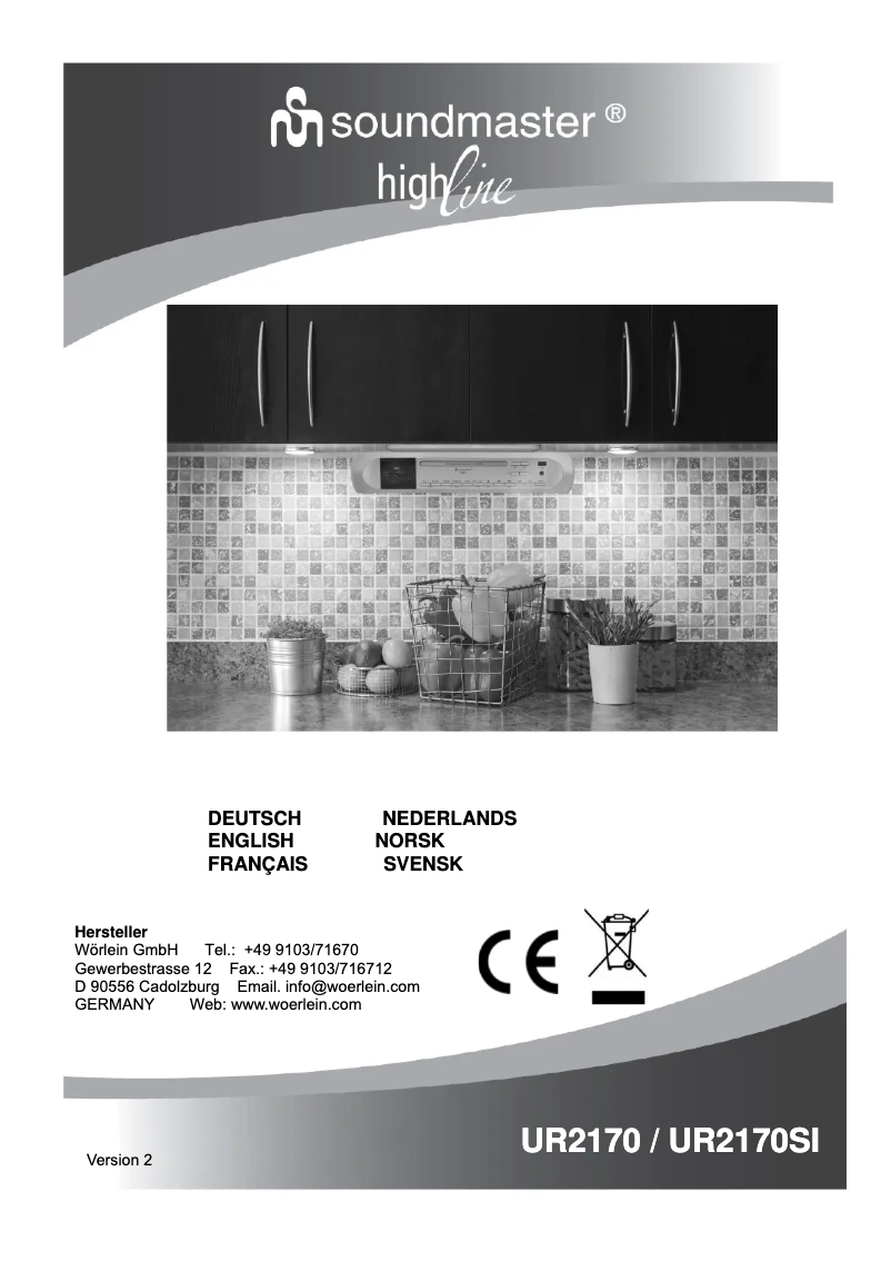 Página 1 del manual Manual de usuario Soundmaster UR2170