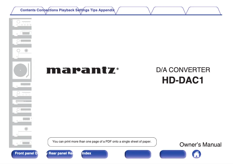 Imagen de la primera página del manual del dispositivo HD-DAC1