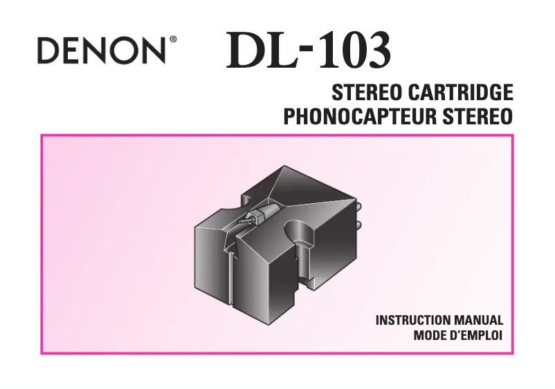Page n°1 - Manuel utilisateur Denon DL-103
