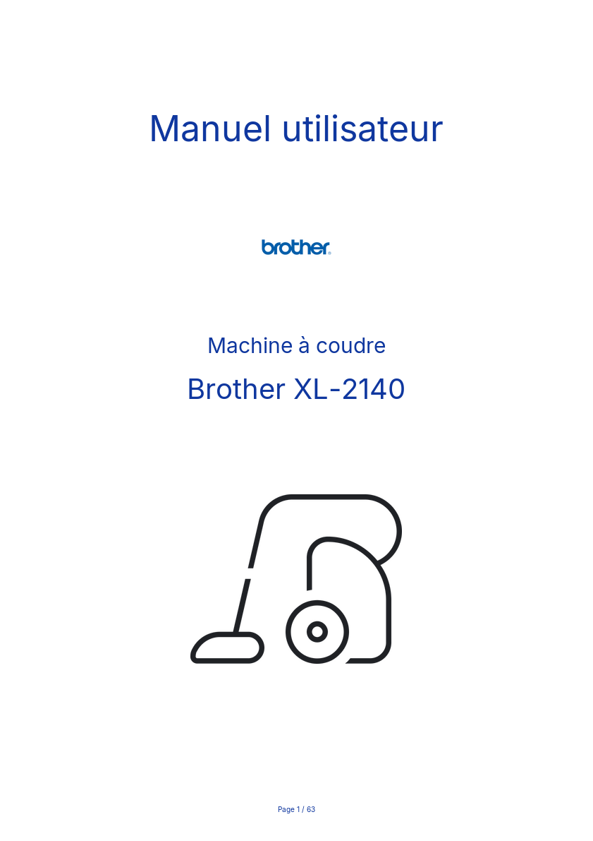 Page n°1 - Manuel utilisateur Brother XL-2140