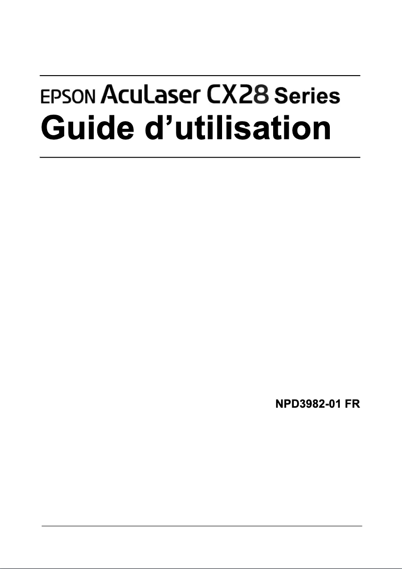 Page 1 de la notice Manuel utilisateur Epson AcuLaser CX28DN
