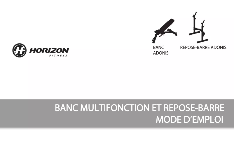 Page 1 de la notice Manuel utilisateur Horizon Fitness Adonis