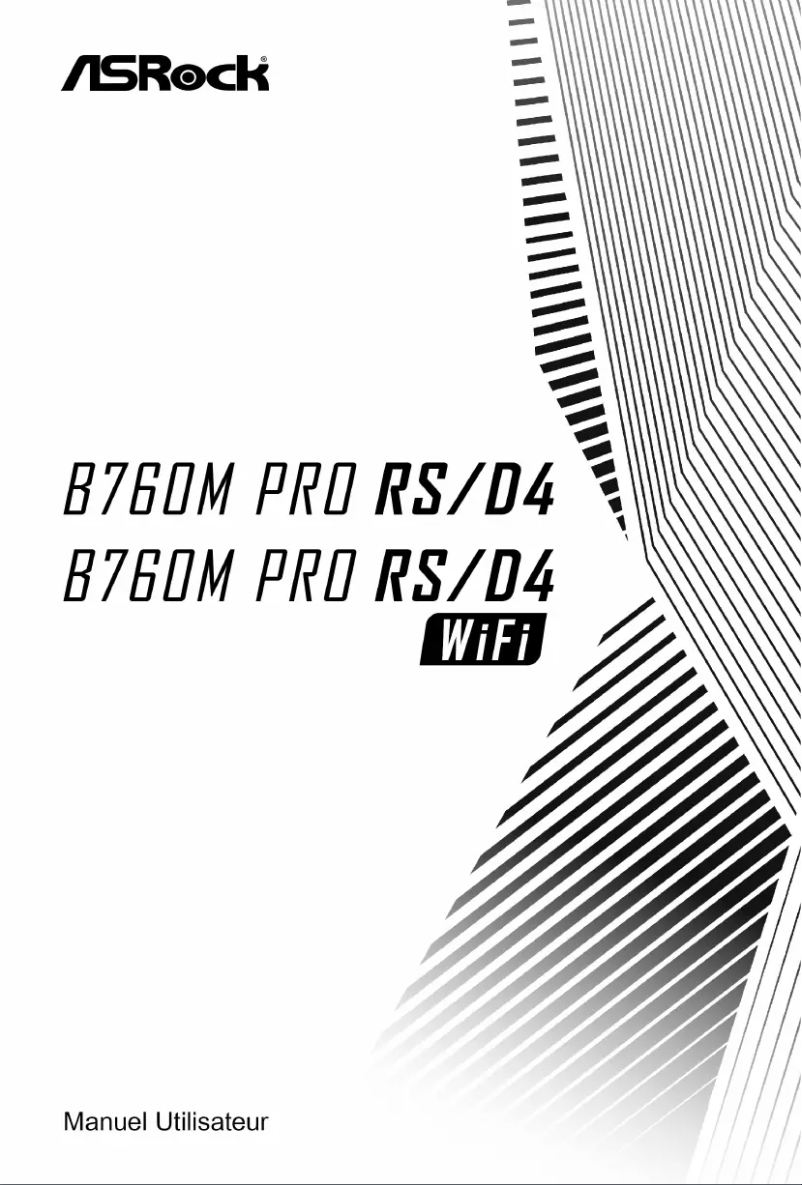 Page 1 de la notice Manuel utilisateur Asrock B760M Pro RS/D4 WiFi