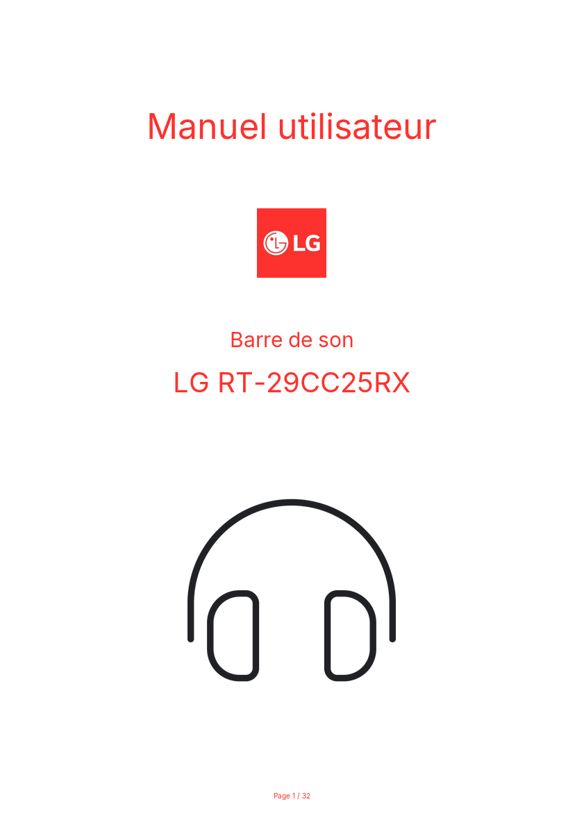 Image de la première page du manuel de l'appareil RT-29CC25RX