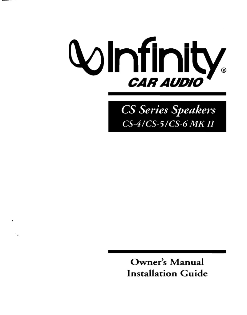 Page 1 de la notice Manuel utilisateur Infinity Kappa CS-4 MKII