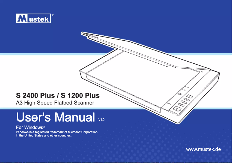 Page 1 de la notice Manuel utilisateur Mustek S 2400 Plus
