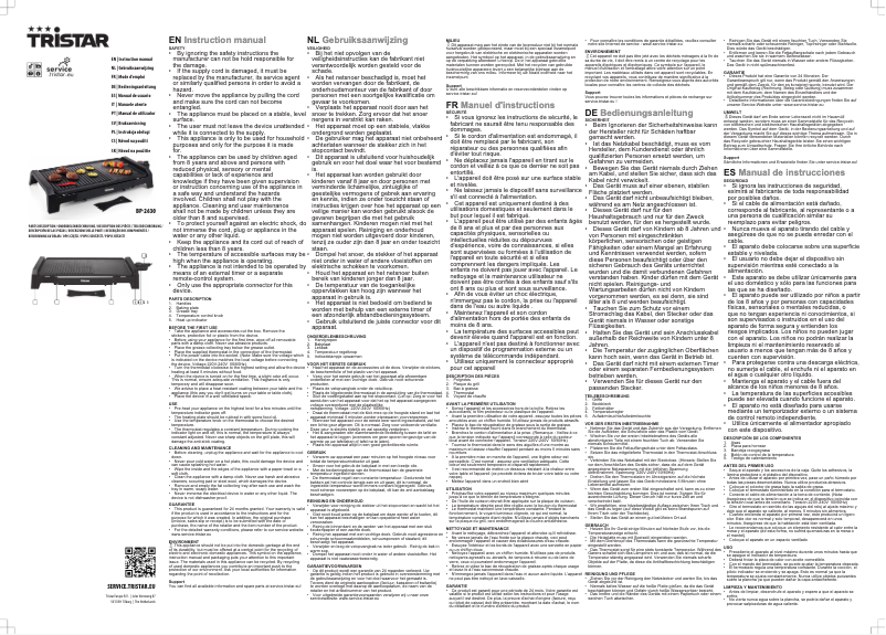 Página 1 del manual Manual de usuario TriStar BP-2630AH