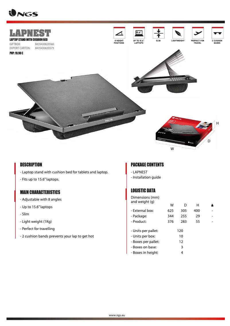 Page 1 de la notice Manuel utilisateur NGS Lapnest