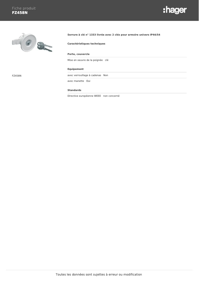 Image de la première page du manuel de l'appareil FZ458N