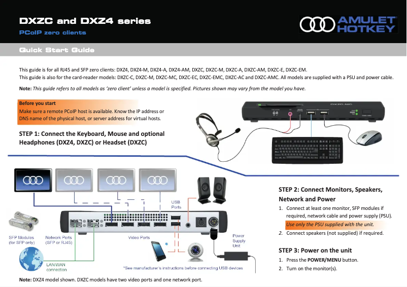 Image de la première page du manuel de l'appareil DXZ4-M
