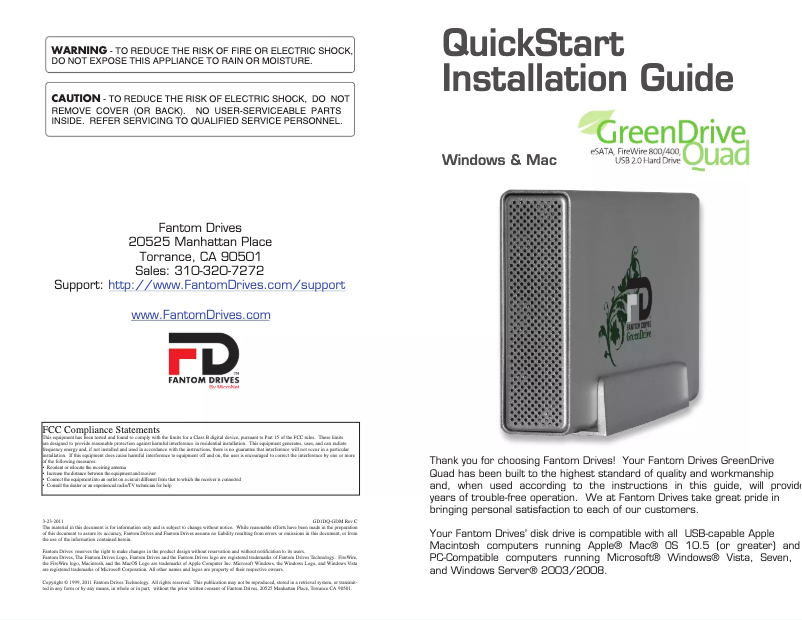 Page n°1 - Manuel utilisateur Micronet Fantom GreenDrive Quad