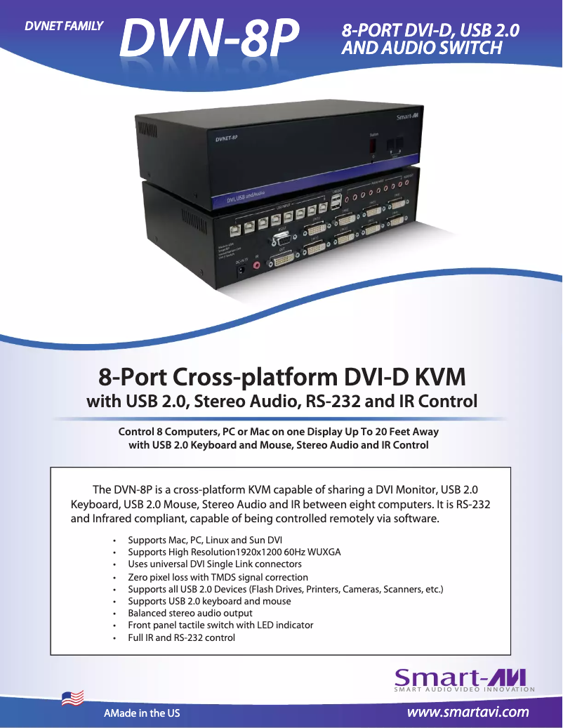 Page 1 de la notice Manuel utilisateur Smart-AVI DVN-8P