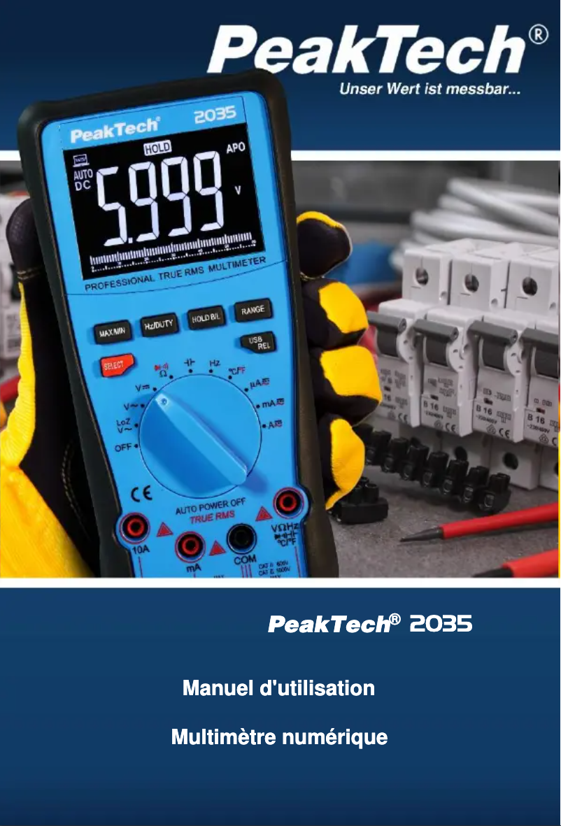 Page n°1 - Manuel utilisateur PeakTech 2035