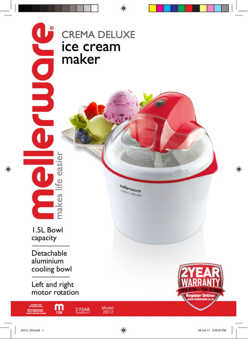 Image de la première page du manuel de l'appareil Crema Deluxe 26512