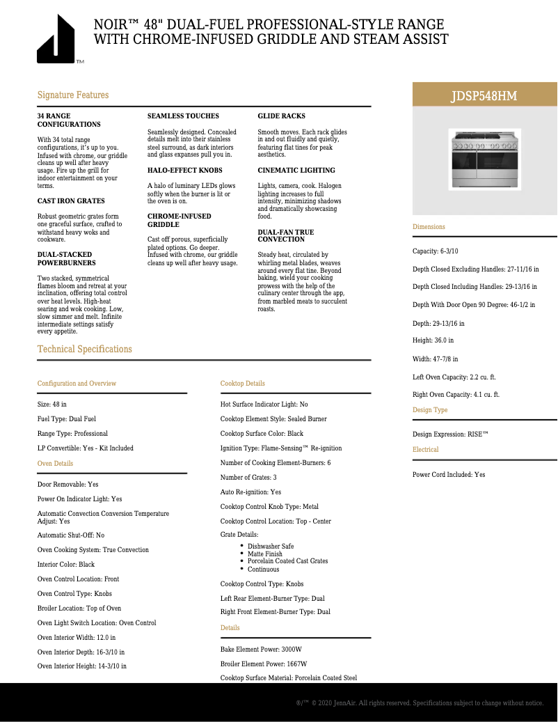 Image de la première page du manuel de l'appareil JDSP548HM