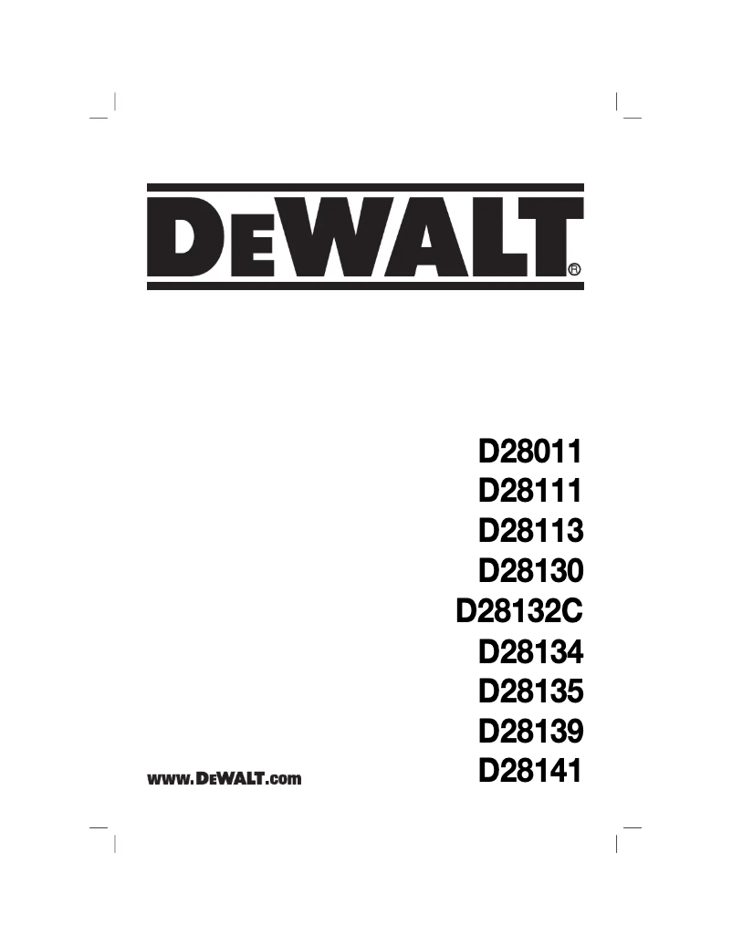 Page n°1 - Manuel utilisateur DeWalt D28130