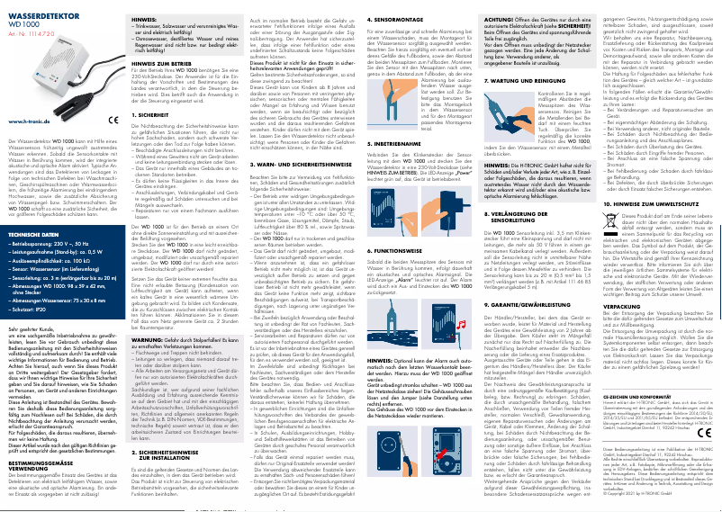 Page n°1 - Manuel utilisateur H-Tronic WD1000