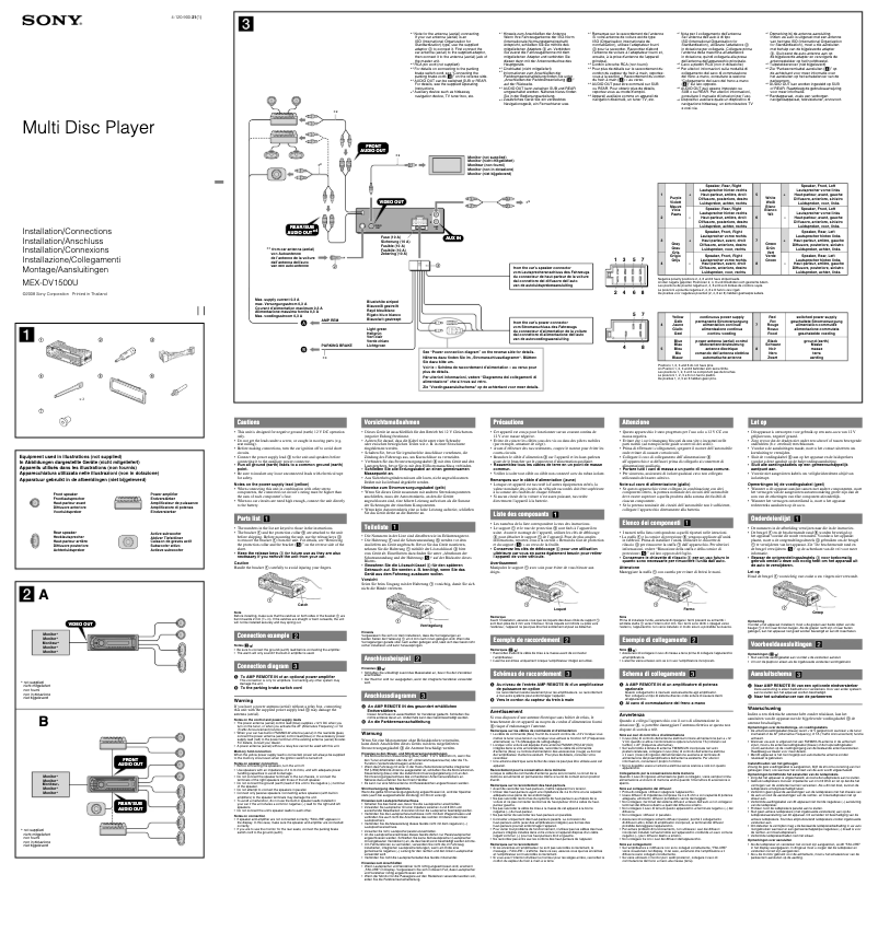 Image de la première page du manuel de l'appareil MEX-DV1500U